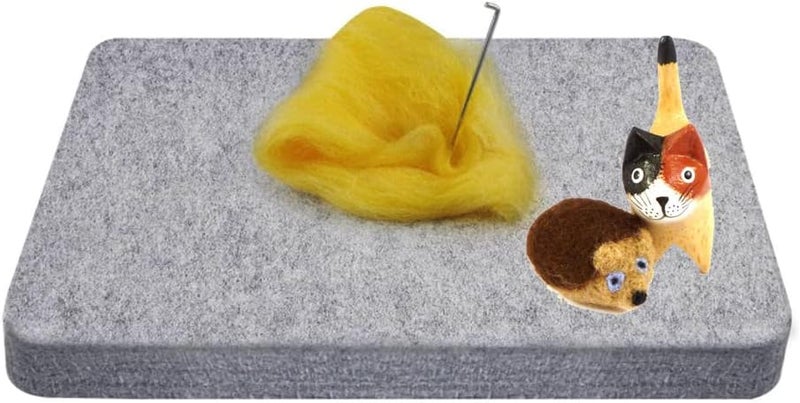 Memfish Wool Needle Felting Pad,10x8x1 inch Needled Felt Mat Block Thick and Firm Base Including Pair of Leather Finger Guards (10in*8in) - Image 5